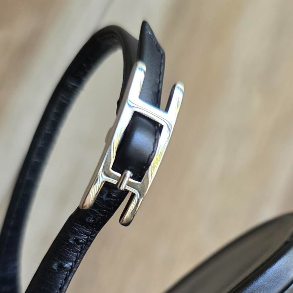 Hermes H Logo Black Leather Slingback Shoes Eur. 35 & Box - Picture 14 of 16